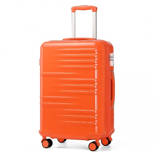 K2391L - British Traveller 28 Inch Durable Polycarbonate and ABS Hard Shell Suitcase With TSA Lock - Orange | Neil's Luggage Store