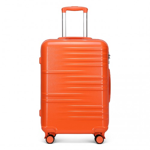 K2391L - British Traveller 28 Inch Durable Polycarbonate and ABS Hard Shell Suitcase With TSA Lock - Orange | Neil's Luggage Store
