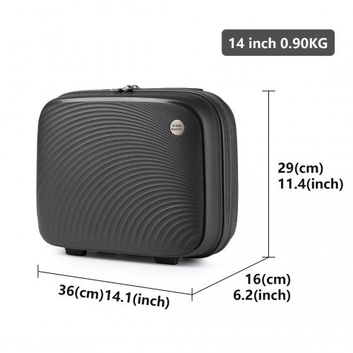 K2393L - British Traveller Lightweight 14 Inch Polypropylene Vanity Case - Black | Neil's Luggage Store