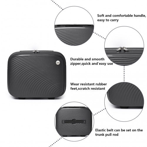 K2393L - British Traveller Lightweight 14 Inch Polypropylene Vanity Case - Black | Neil's Luggage Store