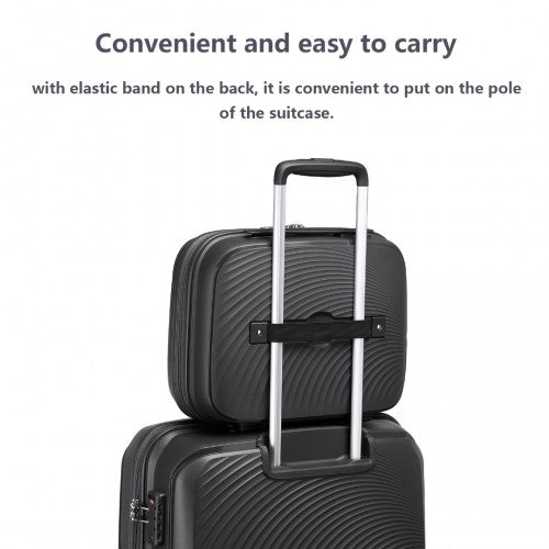 K2393L - British Traveller Lightweight 14 Inch Polypropylene Vanity Case - Black | Neil's Luggage Store