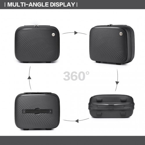 K2393L - British Traveller Lightweight 14 Inch Polypropylene Vanity Case - Black | Neil's Luggage Store