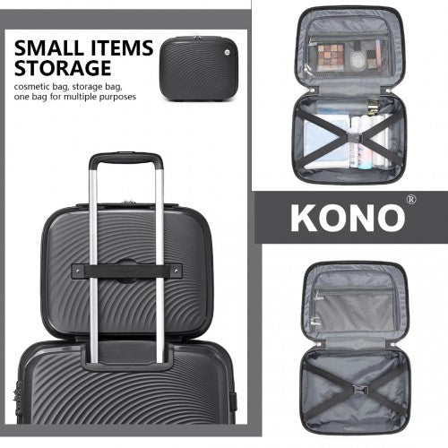 K2393L - British Traveller Lightweight 14 Inch Polypropylene Vanity Case - Black | Neil's Luggage Store