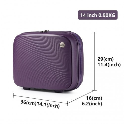 K2393L - British Traveller Lightweight 14 Inch Polypropylene Vanity Case - Purple | Neil's Luggage Store