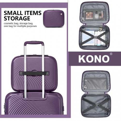 K2393L - British Traveller Lightweight 14 Inch Polypropylene Vanity Case - Purple | Neil's Luggage Store