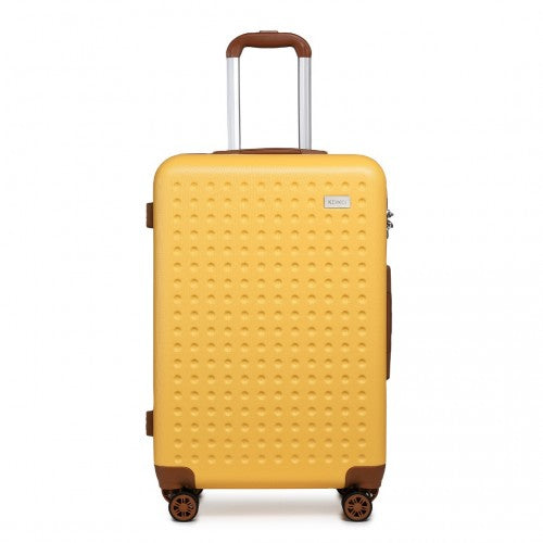 K2394L - Kono 24 Inch Flexible Hard Shell ABS Suitcase With TSA Lock - Yellow | Neil's Luggage Store