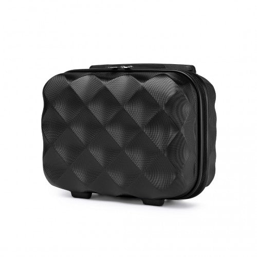 K2395L - British Traveller 13 Inch Ultralight ABS And Polycarbonate Vanity Case - Black | Neil's Luggage Store