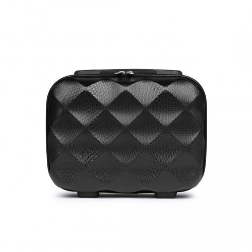 K2395L - British Traveller 13 Inch Ultralight ABS And Polycarbonate Vanity Case - Black | Neil's Luggage Store