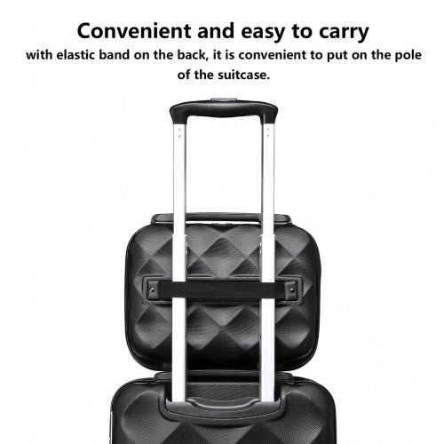 K2395L - British Traveller 13 Inch Ultralight ABS And Polycarbonate Vanity Case - Black | Neil's Luggage Store