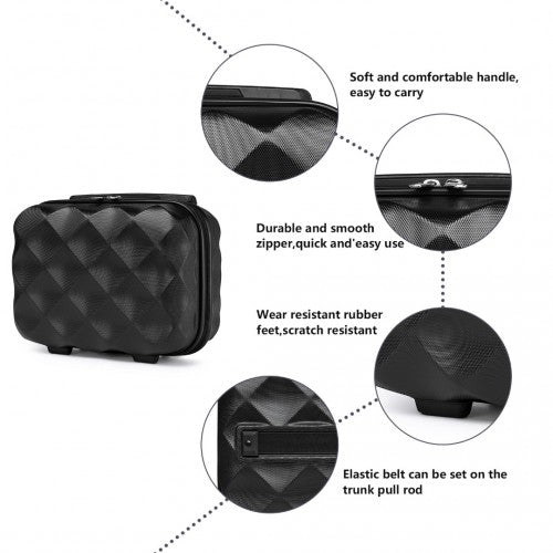 British Traveller Ultralight ABS PC Luggage Set 4 Piece With TSA Lock Black | Neil's Luggage Store