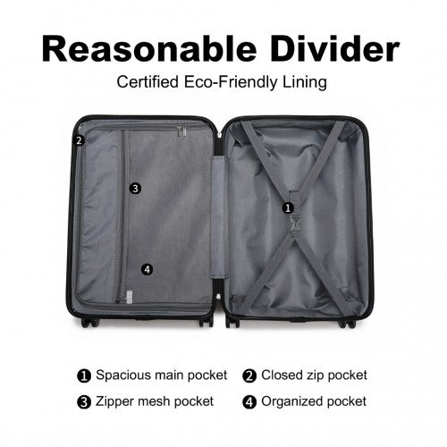 British Traveller Ultralight ABS Polycarbonate 3 Piece Luggage Set With TSA Lock | Neil's Luggage Store