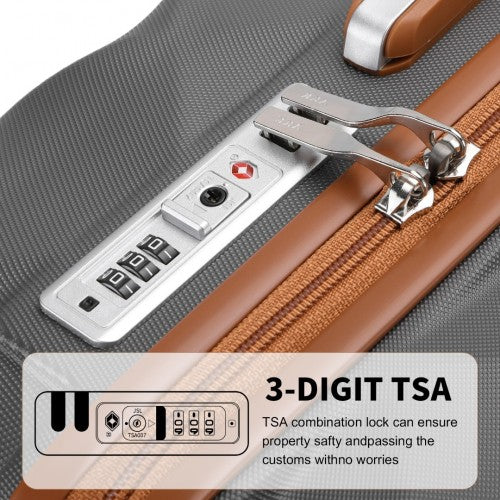 British Traveller 28 Inch Ultralight ABS & Polycarbonate Bumpy Diamond Suitcase with TSA Lock - Navy & Brown