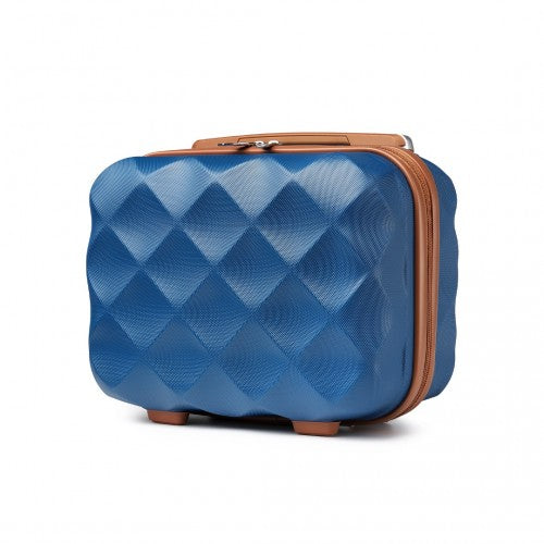 K2395L - British Traveller 13 Inch Ultralight ABS And Polycarbonate Vanity Case - Navy And Brown