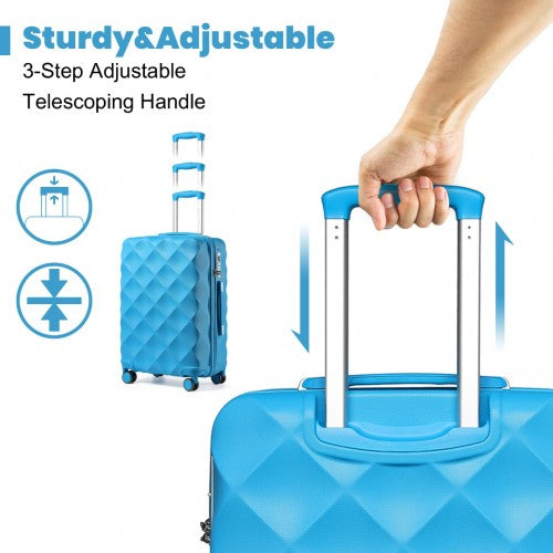 K2395L British Traveller 28 Inch Ultralight ABS Polycarbonate Suitcase Blue | Neil's Luggage Store