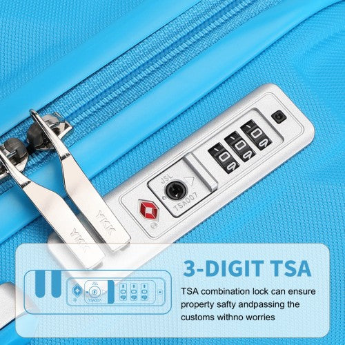 K2395L British Traveller 28 Inch Ultralight ABS Polycarbonate Suitcase Blue | Neil's Luggage Store