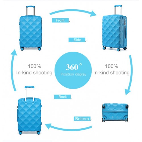 K2395L British Traveller 28 Inch Ultralight ABS Polycarbonate Suitcase Blue | Neil's Luggage Store