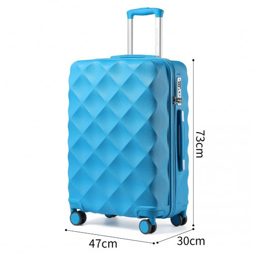 K2395L British Traveller 28 Inch Ultralight ABS Polycarbonate Suitcase Blue | Neil's Luggage Store
