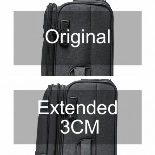 British Traveller 28 Inch Lightweight Soft Shell Expandable Suitcase with TSA Lock - Black