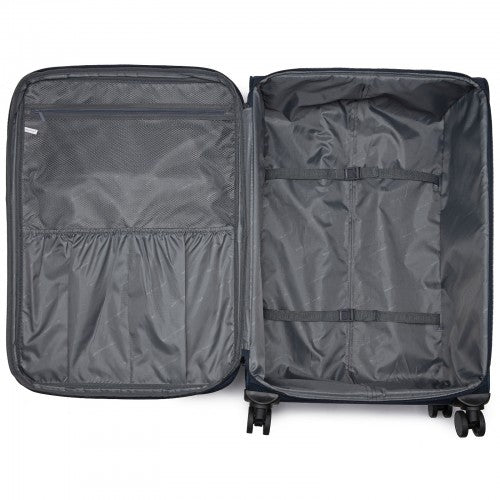 British Traveller 28 Inch Expandable Softshell Suitcase With TSA Lock Navy | Neil's Luggage Store