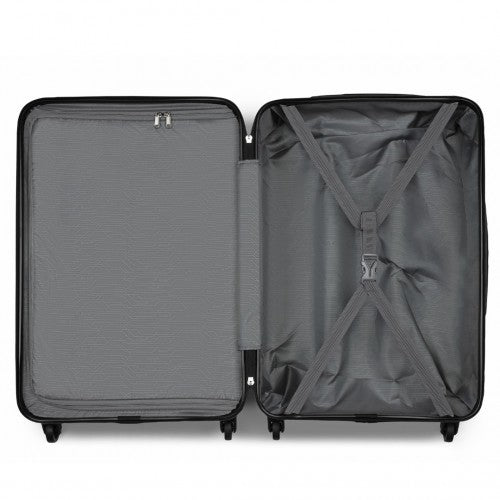 Kono Premium 3-Piece Vertical Textured Hard Shell Luggage Set with 3-Digit Lock & Silent Wheels - Black