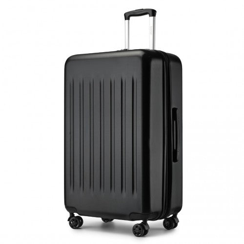 Kono Premium 3-Piece Vertical Textured Hard Shell Luggage Set with 3-Digit Lock & Silent Wheels - Black