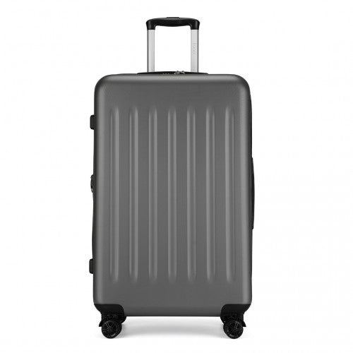 KSK2477 - Kono Durable 28 Inch Expandable ABS+PC Vertical Textured Hard Shell Suitcase with Secure 3-Digit Lock - Grey