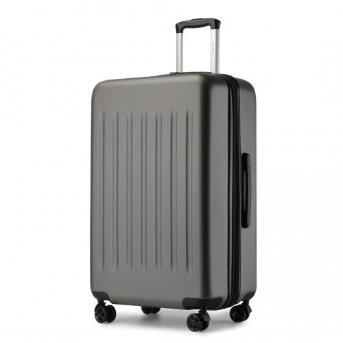 KSK2477 - Kono Durable 28 Inch Expandable ABS+PC Vertical Textured Hard Shell Suitcase with Secure 3-Digit Lock - Grey