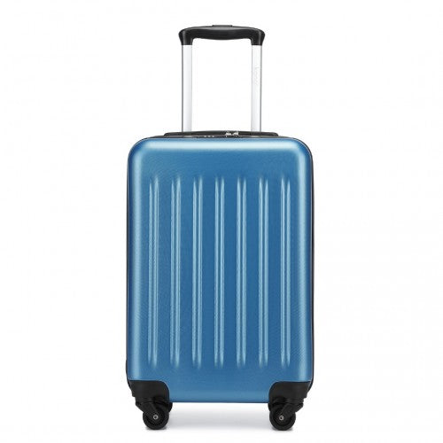 KSK2477 - Kono Durable 20 Inch Lightweight ABS+PC Vertical Textured Carry-On Suitcase with Secure 3-Digit Lock - Navy