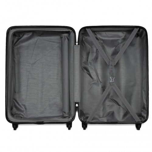 Kono Premium 3-Piece Vertical Textured Hard Shell Luggage Set with 3-Digit Lock & Silent Wheels - Navy