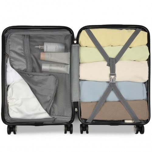 KSK2482 - Kono 28 Inch Expandable Horizontal Engraved Hard Shell ABS+PC Check-In Suitcase with TSA Lock - Gold
