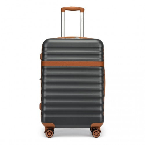 KSK2484 - Kono 28 Inch Expandable Lightweight Hard Shell ABS+PC Check-In Suitcase with TSA Lock Ideal for Extended Trips and Secure Travel - Grey And Brown | Neil's Luggage Store