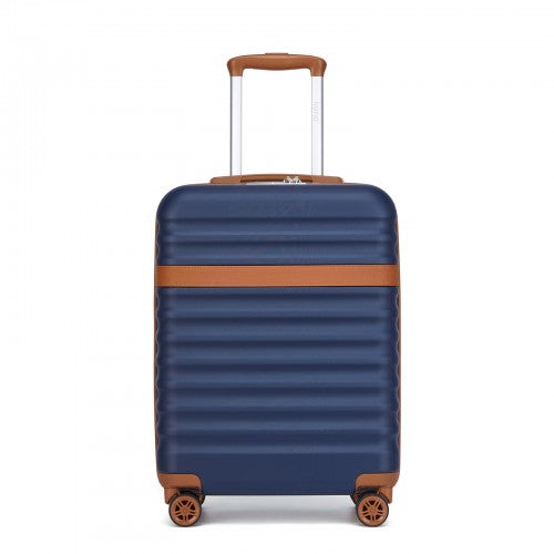 Kono 20 Inch Hard Shell Cabin Carry On Suitcase With TSA Lock Navy Brown | Neil's Luggage Store