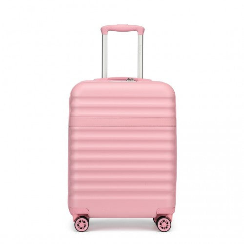 KSK2484 - Kono 20 Inch Stylish Lightweight Hard Shell ABS+PC Cabin Carry-On Suitcase with TSA Lock for Enhanced Security - Pink | Neil's Luggage Store