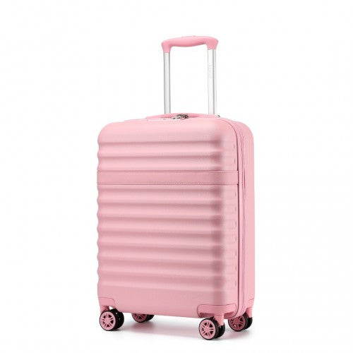 KSK2484 - Kono 20 Inch Stylish Lightweight Hard Shell ABS+PC Cabin Carry-On Suitcase with TSA Lock for Enhanced Security - Pink | Neil's Luggage Store