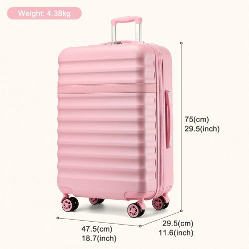 KSK2484 - Kono 28 Inch Expandable Lightweight Hard Shell ABS+PC Check-In Suitcase with TSA Lock Ideal for Extended Trips and Secure Travel - Pink | Neil's Luggage Store