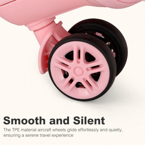 KSK2484 - Kono 24 Inch Expandable Lightweight Hard Shell ABS+PC Check-In Suitcase with TSA Lock Ideal for Extended Trips and Secure Travel - Pink | Neil's Luggage Store
