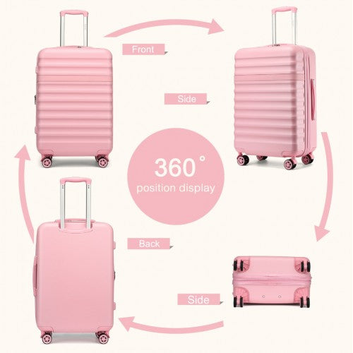 KSK2484 - Kono 28 Inch Expandable Lightweight Hard Shell ABS+PC Check-In Suitcase with TSA Lock Ideal for Extended Trips and Secure Travel - Pink | Neil's Luggage Store