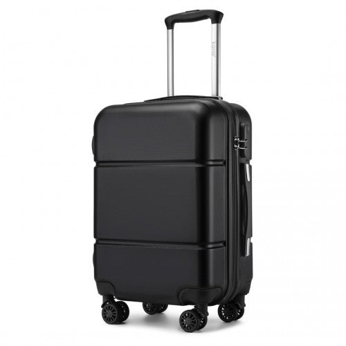 KSK2485 - Kono 20 Inch Premium ABS Cabin Carry-On Suitcase with Secure Combination Lock for Effortless Travel - Black | Neil's Luggage Store