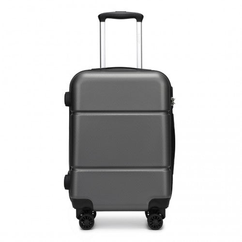 KSK2485 - Kono 20 Inch Premium ABS Cabin Carry-On Suitcase with Secure Combination Lock for Effortless Travel - Grey and black | Neil's Luggage Store