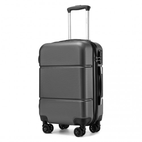 KSK2485 - Kono 20 Inch Premium ABS Cabin Carry-On Suitcase with Secure Combination Lock for Effortless Travel - Grey and black | Neil's Luggage Store