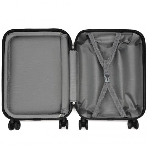 KSK2485 - Kono 20 Inch Premium ABS Cabin Carry-On Suitcase with Secure Combination Lock for Effortless Travel - Grey and black | Neil's Luggage Store