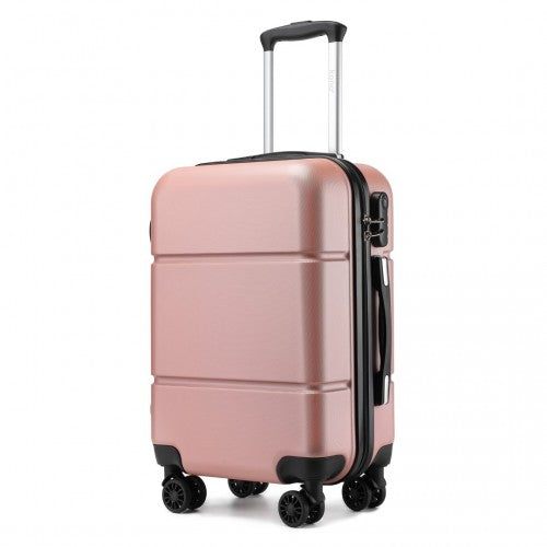 KSK2485 - Kono 20 Inch Premium ABS Cabin Carry-On Suitcase with Secure Combination Lock for Effortless Travel - Nude and Black | Neil's Luggage Store