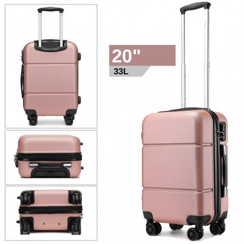 KSK2485 - Kono 20 Inch Premium ABS Cabin Carry-On Suitcase with Secure Combination Lock for Effortless Travel - Nude and Black | Neil's Luggage Store