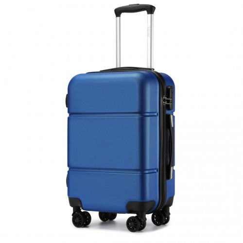 KSK2485 - Kono 20 Inch Premium ABS Cabin Carry-On Suitcase with Secure Combination Lock for Effortless Travel - Navy and Black | Neil's Luggage Store