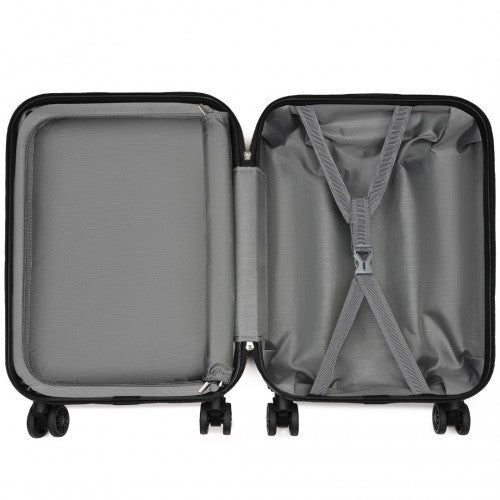 KSK2485 - Kono 20 Inch Premium ABS Cabin Carry-On Suitcase with Secure Combination Lock for Effortless Travel - Navy and Black | Neil's Luggage Store
