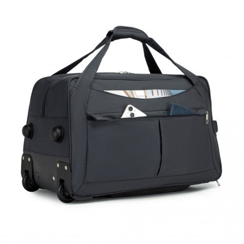 KSK2489 - Kono Durable Folding Travel Trolley Bag with Enhanced Features and Multi Compartment - Grey