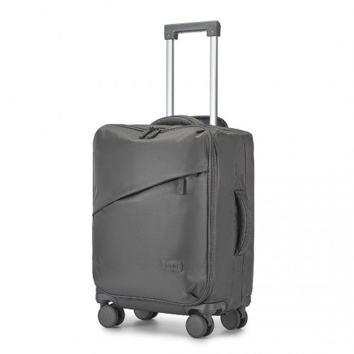 KSK2491 - Kono 20 Inch Lightweight Soft Shell Carry On Cabin Size Suitcase with TSA Lock and Separate Wet/Dry Compartment - Grey