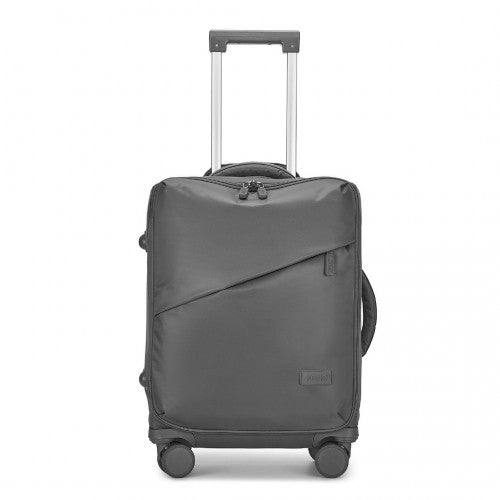 KSK2491 - Kono 20 Inch Lightweight Soft Shell Carry On Cabin Size Suitcase with TSA Lock and Separate Wet/Dry Compartment - Grey