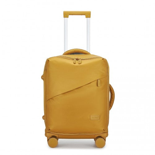 KSK2491 - Kono 20 Inch Lightweight Soft Shell Carry On Cabin Size Suitcase with TSA Lock and Separate Wet/Dry Compartment - Yellow