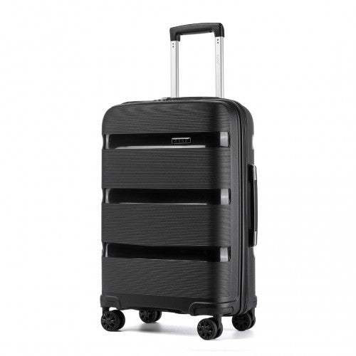 KSK2492 - Kono 3-Piece PP Hardshell Luggage Set - Black | Neil's Luggage Store